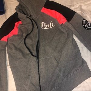 PINK grey zip up jacket